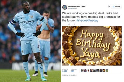 Y.Toure dọa rời Man City vì CLB  không tặng bánh sinh nhật