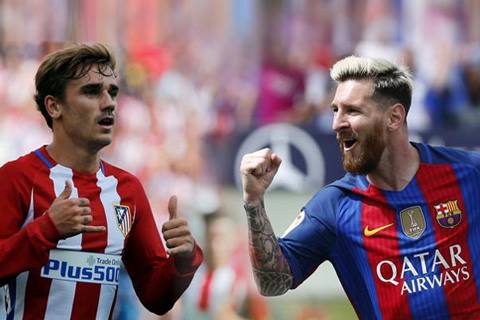 Messi và Griezmann giúp các cầu thủ chân trái ghi nhiều bàn tại La Liga