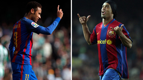 Neymar vượt mặt Ronaldinho ở Barca