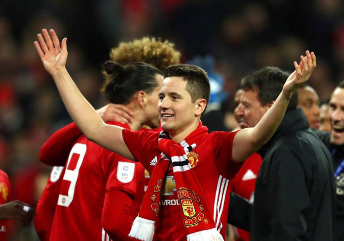 Ander Herrera, người có pha kiến tạo quyết định giúp Ibra ghi bàn ấn định chiến thắng 3-2