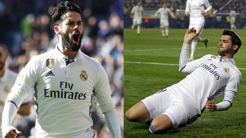 Như thường lệ, Isco (trái) và Morata đã chơi xuất sắc sau khi vào thay người