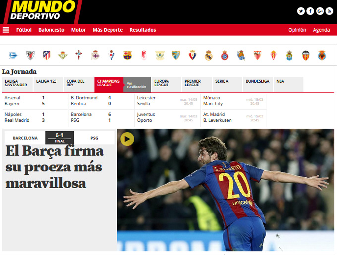 Mundo Deportivo: Barca thực hiện chiến công kỳ vĩ nhất lịch sử