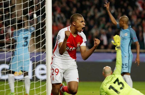 Monaco đã thắng Man City 3-1 để loại đối thủ mạnh này bằng tổng tỷ số 6-6 sau 2 lượt trận