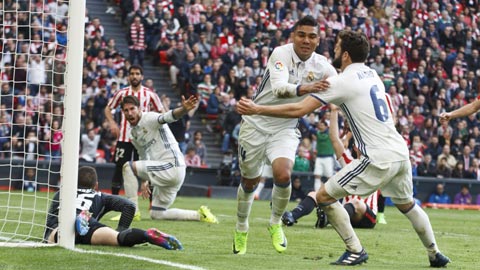 Casemiro đã xuất sắc ghi bàn ấn định chiến thắng cho Real trước Bilbao