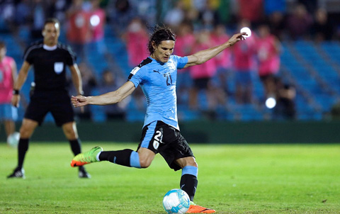 Pha lập công của Cavani là không đủ để giúp Uruguay thoát khỏi trận thua bẽ bàng trước Brazil