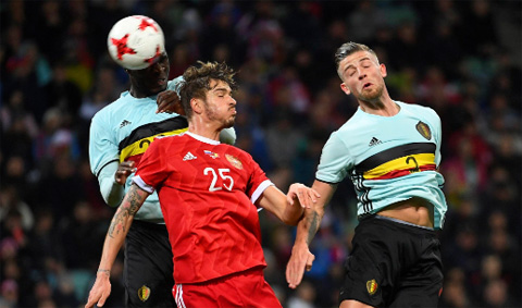 Bỉ và Nga cầm chân nhau trong trận cầu có 6 bàn thắng được ghi
