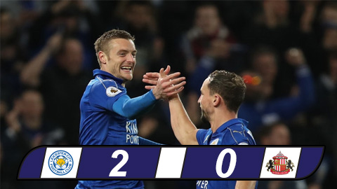 Vardy lập công, Leicester thắng trận thứ 5 liên tiếp ở Ngoại hạng Anh