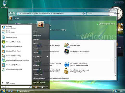 Giao diện Aero trong Windows Vista