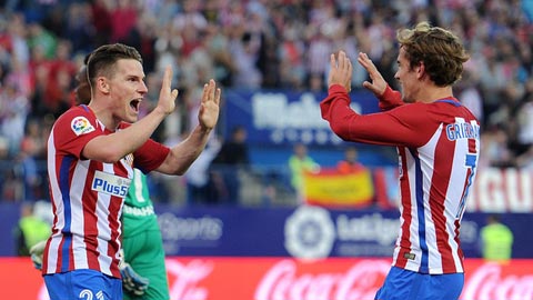 Gameiro (trái) và Griezmann đang thi đấu rất ăn ý