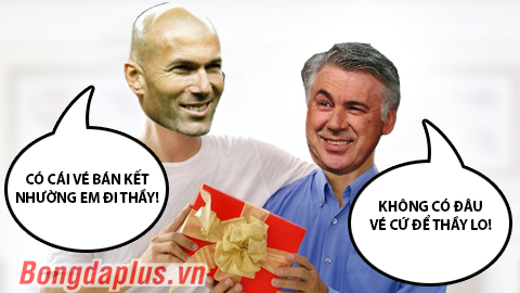 Ảnh chế: Zidane tranh vé với Ancelotti