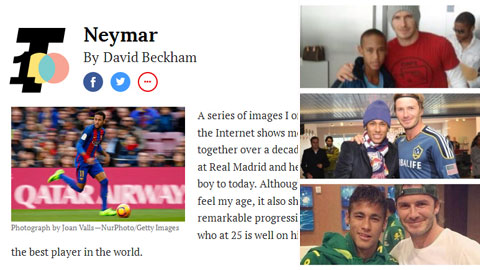 Neymar bất ngờ lọt vào danh sách 100 của TIME