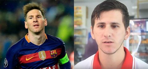 Sự giống nhau kỳ lạ giữa Messi và Negreiros