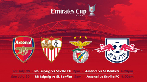 Công bố lịch thi đấu ở Emirates Cup 2017