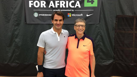 Federer và Bill Gates đánh đôi ở trận đấu quyên tiền từ thiện