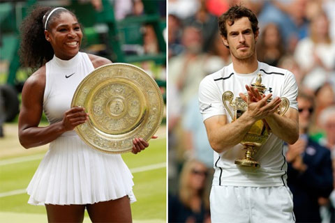 Nhà ĐKVĐ đơn nữ Serena Williams và đơn nam Andy Murray