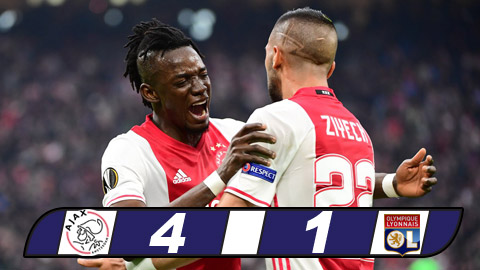 Đại thắng Lyon, Ajax đặt 1 chân vào chung kết Europa League