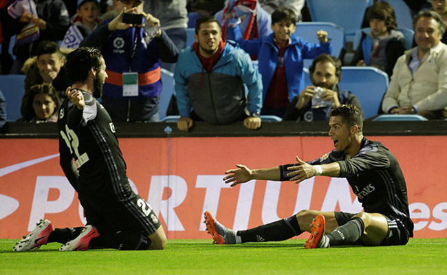 Tình huống ăn mừng bàn thắng mới nhất khi Ronaldo ghi bàn vào lưới Celta Vigo đêm qua