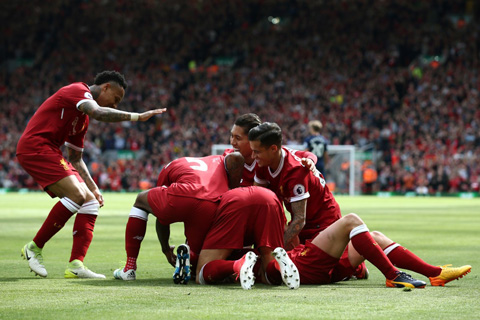 Niềm vui của các cầu thủ Liverpool