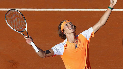 Zverev phấn khích sau khi hạ gục tay vợt số 2 thế giới trong trận chung kết Rome Masters 2017