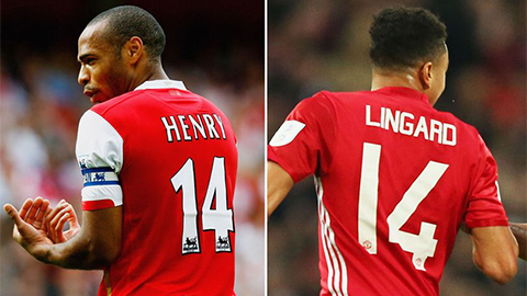 Lingard chọn áo số 14 vì thần tượng Henry