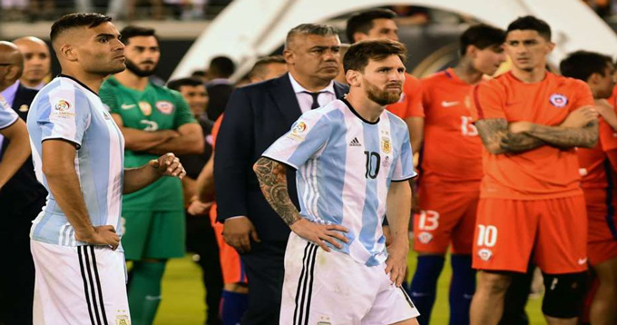 Tháng 6/2016, Argentina lần nữa để thua trước Chile trong trận chung kết Copa America