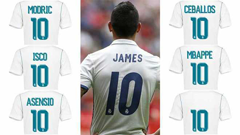Ai sẽ tiếp quản áo số 10 của James tại Real