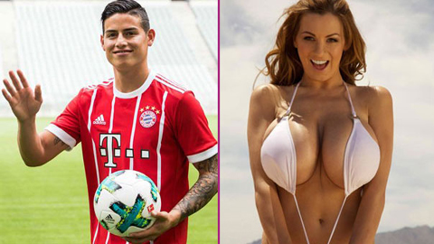 Siêu mẫu Jordan Carver hớn hở khi Bayern chiêu mộ James Rodriguez