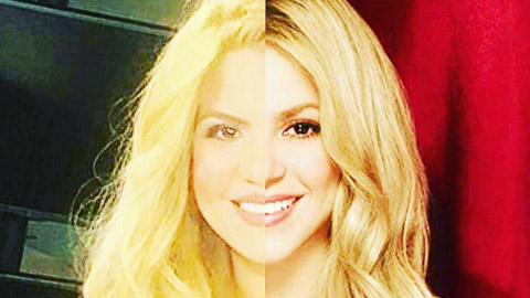 Nửa khuôn mặt của Shakibecca (trái) ghép rất khớp với nửa khuôn mặt Shakira