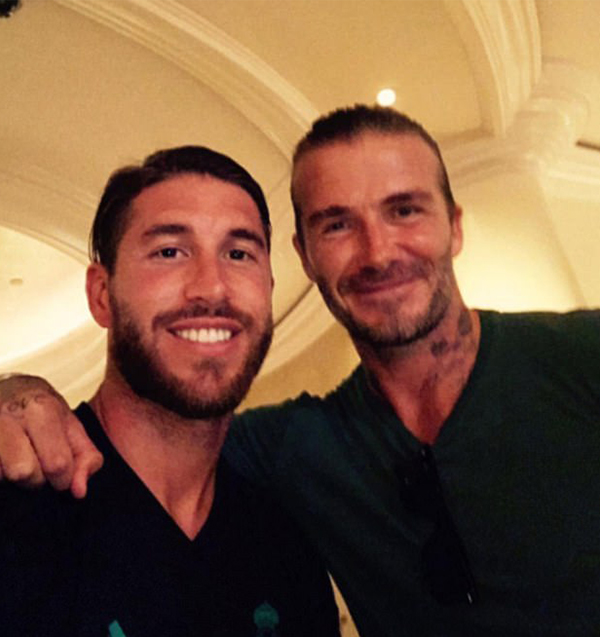 Ramos và Beckham cũng có quãng thời gian ngắn gắn bó bên nhau