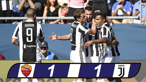 Giao hữu: Juventus hạ AS Roma ở loạt luân lưu