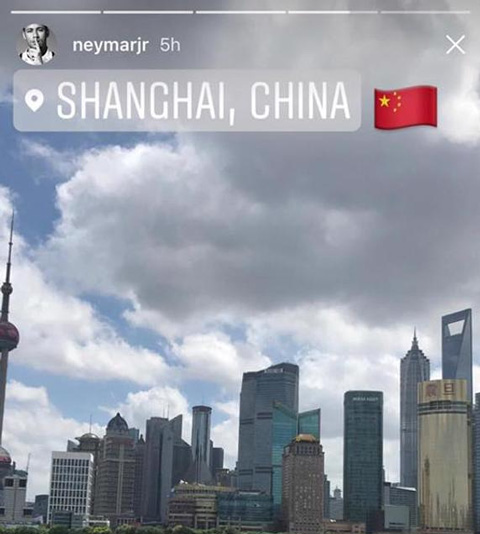 Neymar đang có mặt tại Thượng Hải