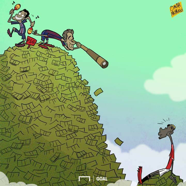 PSG mua Neymar sẽ phá kỷ lục chuyển nhượng mà M.U từng bỏ ra để có được Pogba