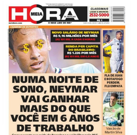 Neymar bị chỉ trích vì tham tiền