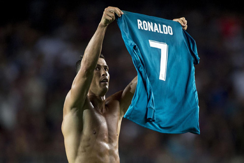 Hành động phấn khích của Ronaldo ở Nou Camp
