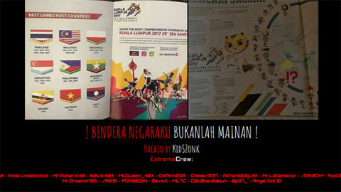 Hàng loạt website Malaysia bị hack do in nhầm cờ tại SEA Games 29
