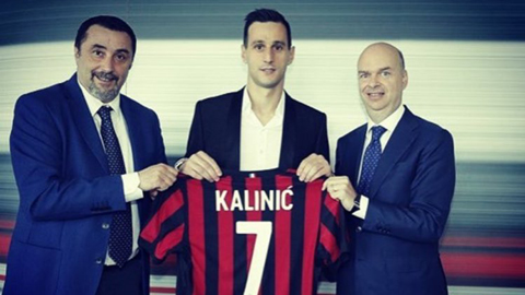 Tân binh Kalinic nhận áo số 7 huyền thoại ở Milan