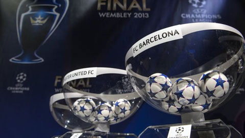 Lễ bốc thăm chia bảng Champions League sẽ diễn ra vào 0h00 ngày 25/8