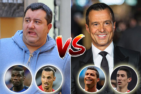 Raiola và Mendes, những người môi giới cầu thủ nổi tiếng nhất hiện nay