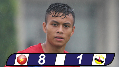 U18 Việt Nam xé toang lưới Brunei với 8 bàn thắng