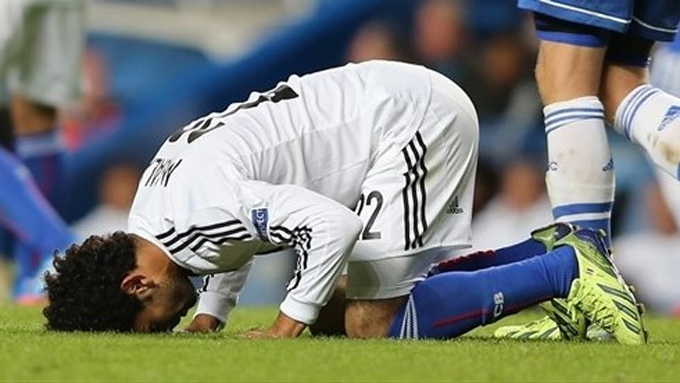 Bàn gỡ của Mohamed Salah tại Stamford Bridge giúp Basel hạ Chelsea 2-1 năm 2013