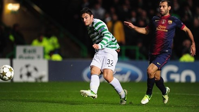 Sau khi vào sân từ ghế dự bị 11 phút, Tony Watt khai hỏa giúp Celtic đả bại Barca năm 2012