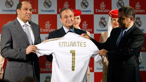 Real nhận tiền tài trợ gấp 3 từ Emirates