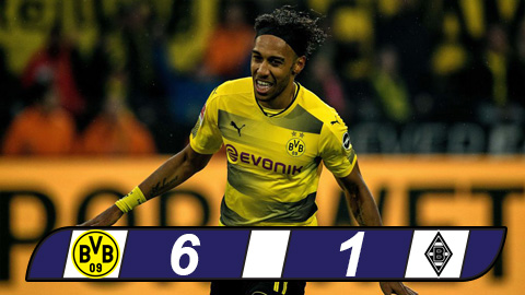 Aubameyang ghi hat-trick, Dortmund lập kỷ lục Bundesliga