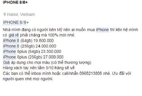 iPhone 8 mất giá mạnh chỉ sau vài ngày về nước