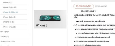 Thậm chí, có cửa hàng rao bán iPhone 8 với giá 19,068 triệu đồng
