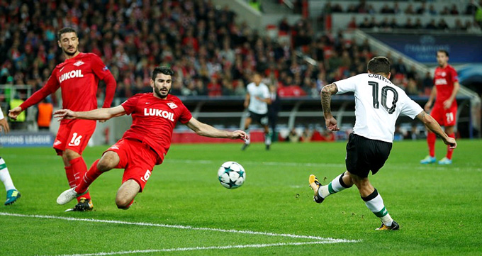 Coutinho giúp Liverpool giữ lại 1 điểm trên đất Nga