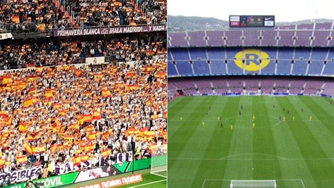 Hình ảnh đối nghịch tại hai sân bóng lớn nhất Tây Ban Nha