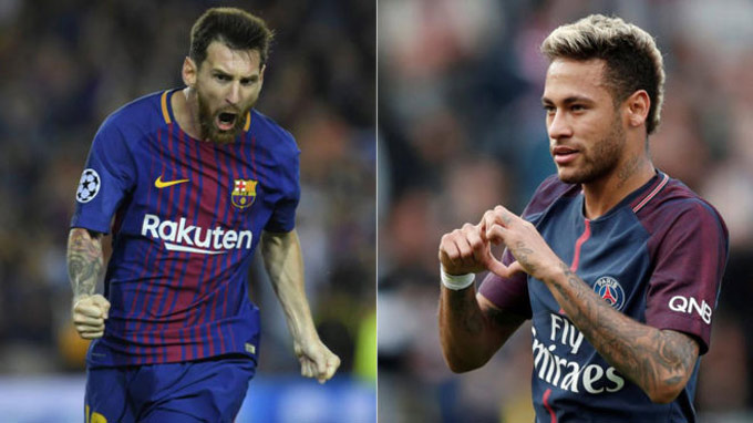 Số lần đi bóng thành công của Neymar vượt Messi