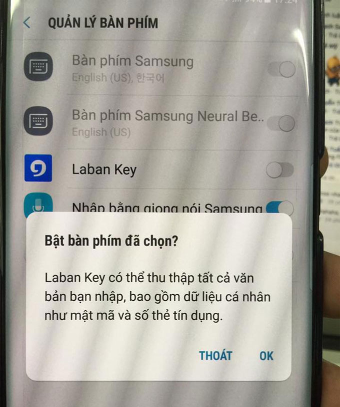 Laban Key thu thập tất cả dữ liệu người dùng đã gõ trên ứng dụng