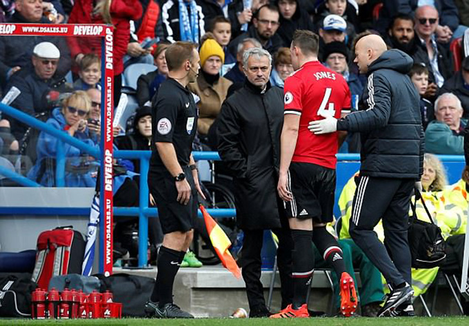 Chấn thương của Jones khiến Mourinho tái mặt